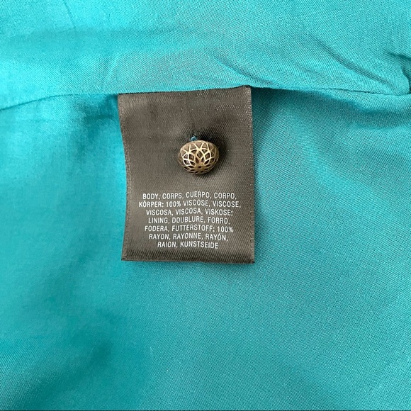 Anthropologie Maeve Elia Open Shoulder Dress Blue - Picture 12 of 12